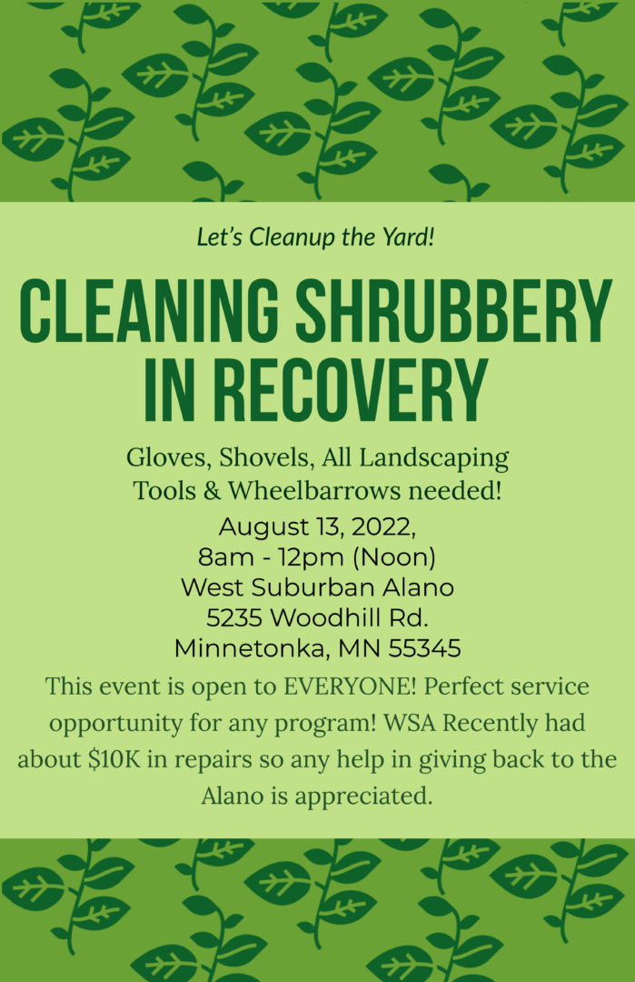 Cleaning Shrubbery in Recovery poster