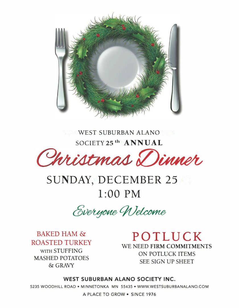 25th Annual Christmas Dinner flyer