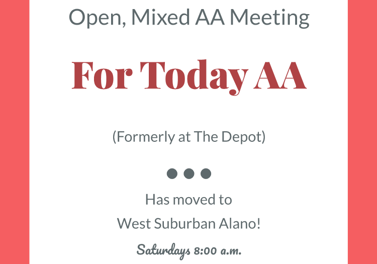 Open Mixed AA meeting For Today AA poster